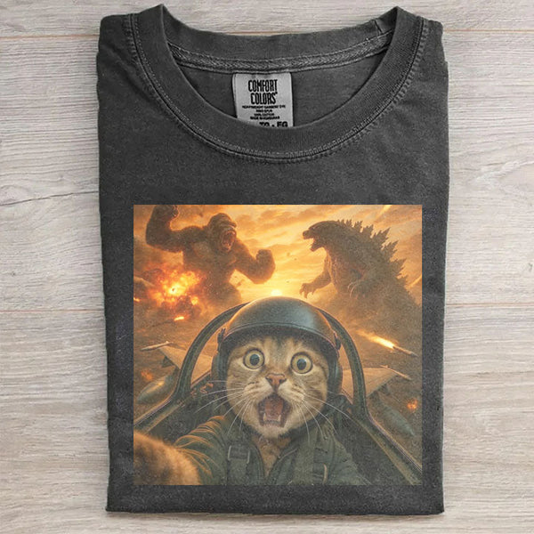 Godzilla vs Kong Cat Pilot Tee